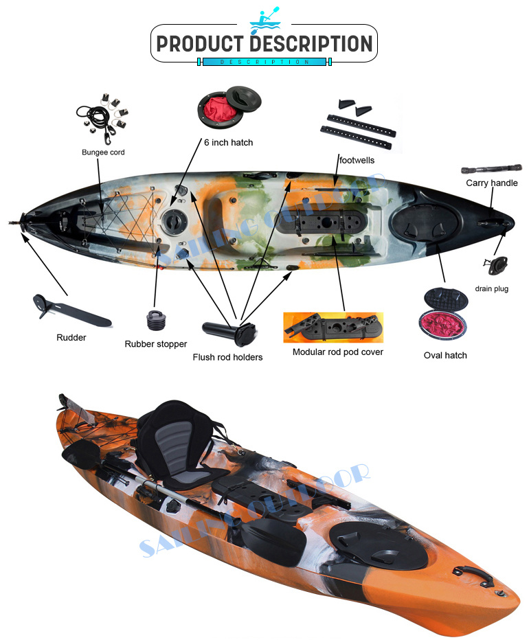 Best Selling 13FT Fishing Sea Kayak Boat Fish Kayaks Sale