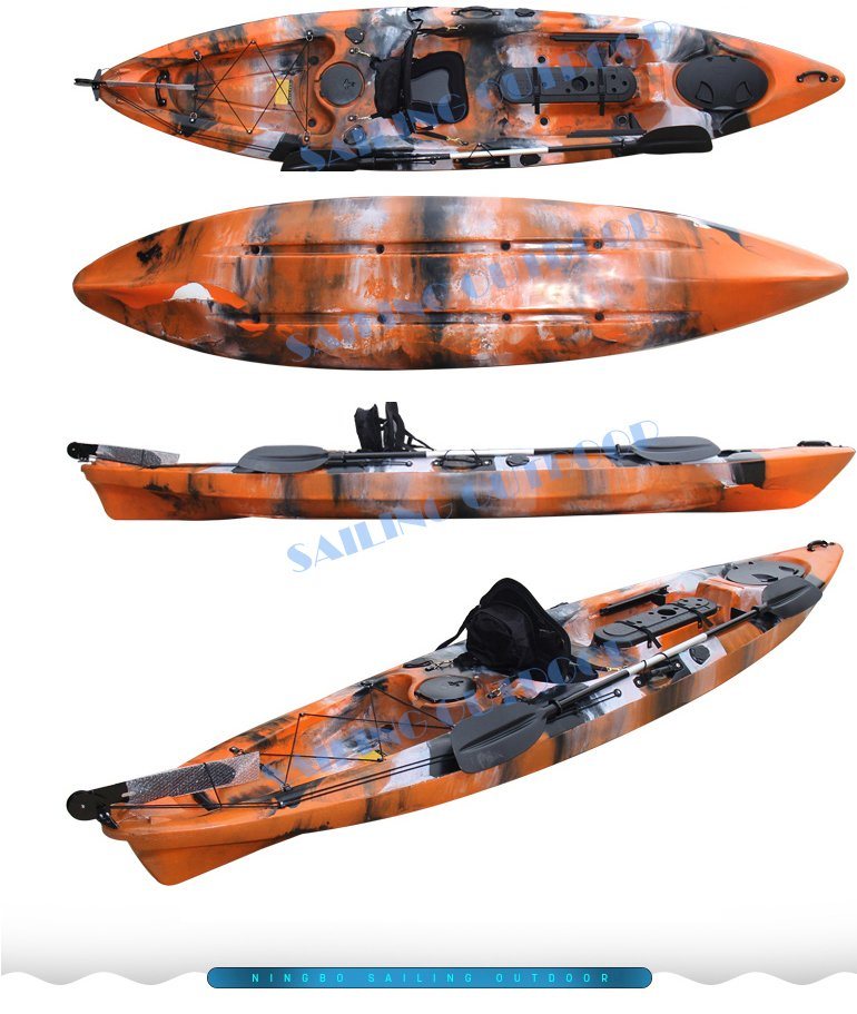 13FT Plastic Stand up Fishing Kayak Single Stabilizer Sea Canoe