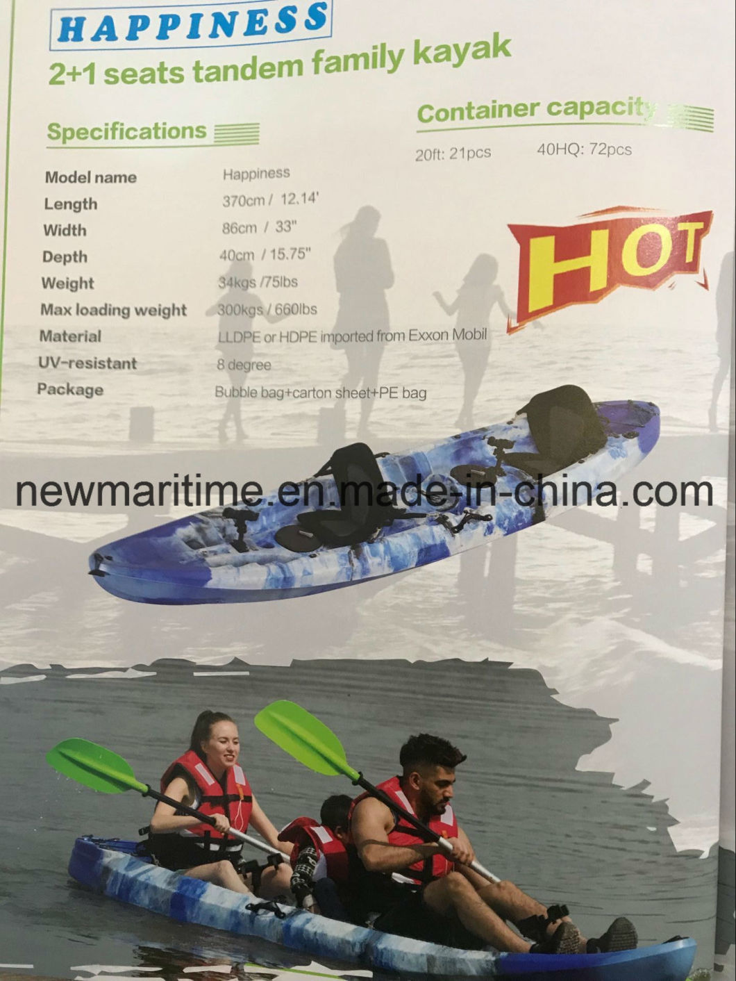 Racing Kayak Plastic Canoe Kayak Wholesale Sea Fishing Kayak