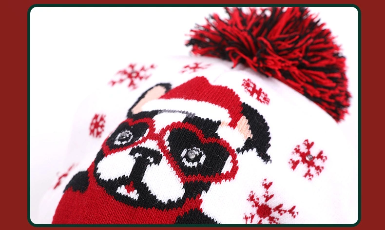 Christmas Hat Holiday Gift Light Knitted Winter Warm Hat Children's Jacquard Christmas Hat