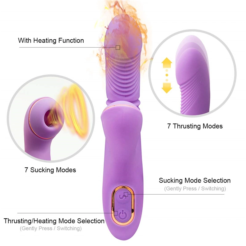 Magic Wand Nipple Sucking Vibrating G Spot Thrusting Clit Sucker Vibrator