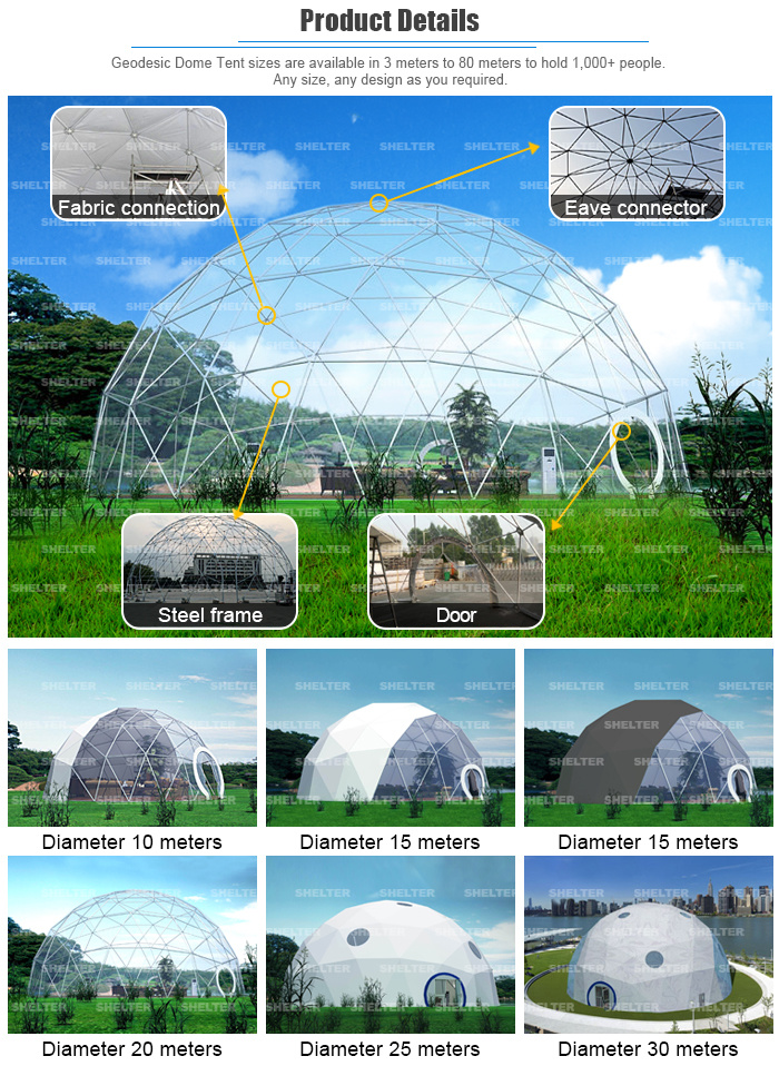 Shelter Beautiful 15m Geodesic Event Dome Host Your Event in Style