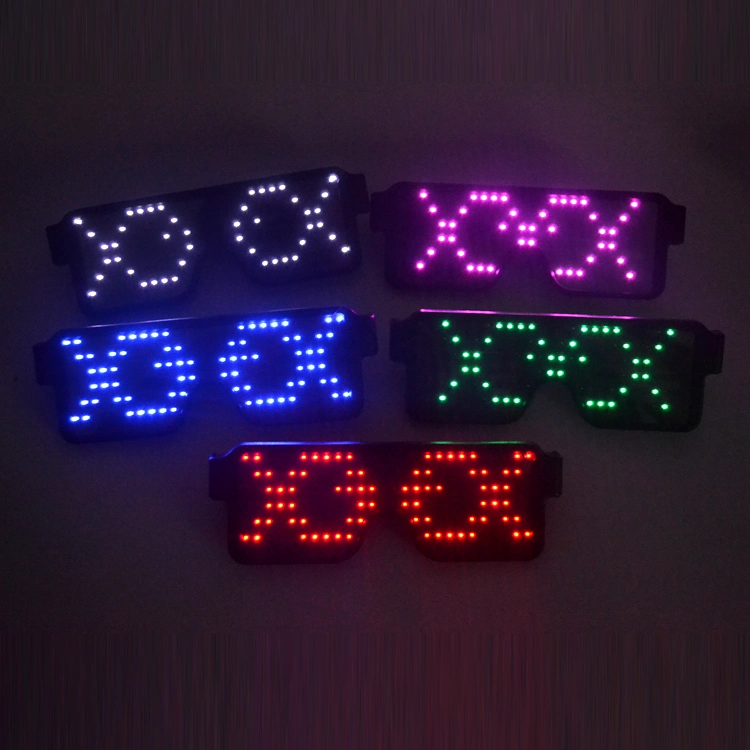 Factory Custom Fashion 8 Variations Patterns LED Party Glasses