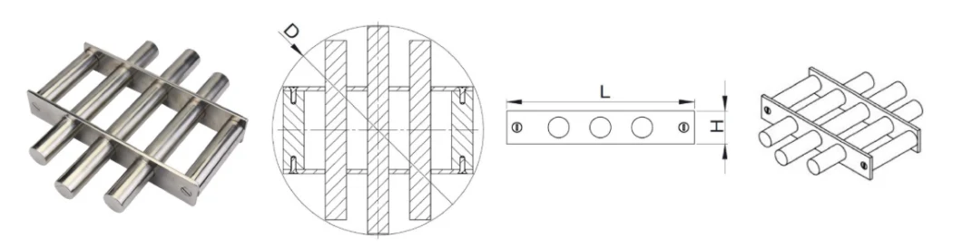 Powerful Grate Magnets for Removing Ferrous Metal Strong Magnetic Grate for Sale