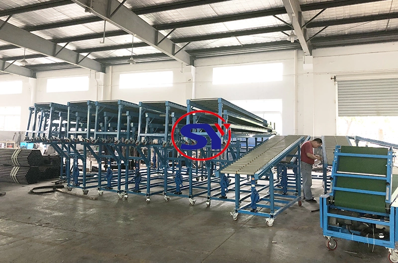 Truck Unloading Equipment Extended Telescopic Loader Roller Conveyor Roll Table Conveyor