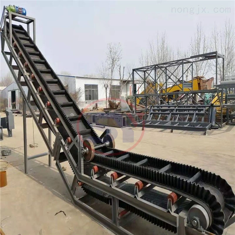 Powered Inclined Modular Plastic Belt Conveyor System Skirt Rubber Timing Belt