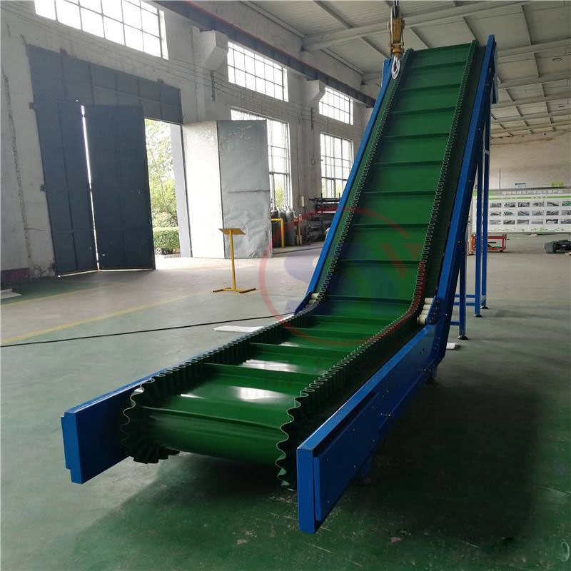 Powered Inclined Modular Plastic Belt Conveyor System Skirt Rubber Timing Belt