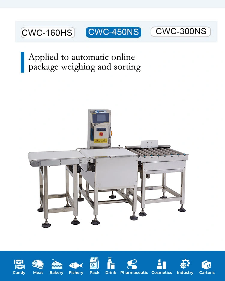 Cwc-450ns Chinese Conveyor Line High Speed Online Food Automatic Check Weigher Conveyor Machine