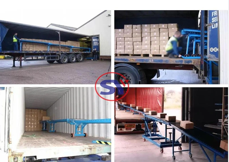 Truck Unloading Equipment Extended Telescopic Loader Roller Conveyor Roll Table Conveyor