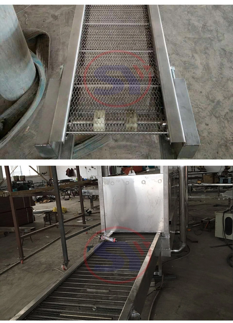 Stainless Steel/PVC Metal Grid Flat Belt Conveyor Machine for Meat Products Processing