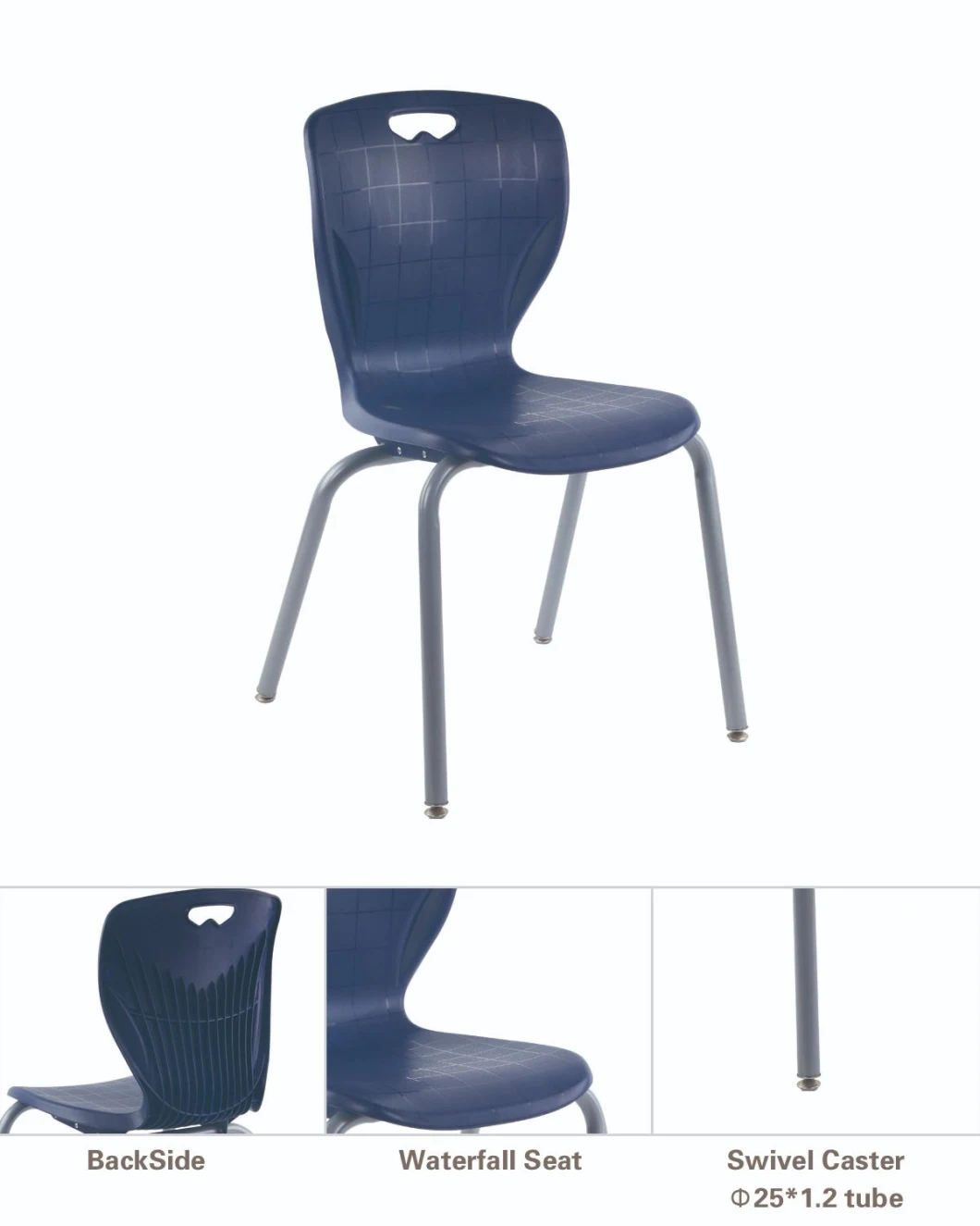 Ergonomic Support Mega Shell Four Legged School Chair with Felt Base Glides