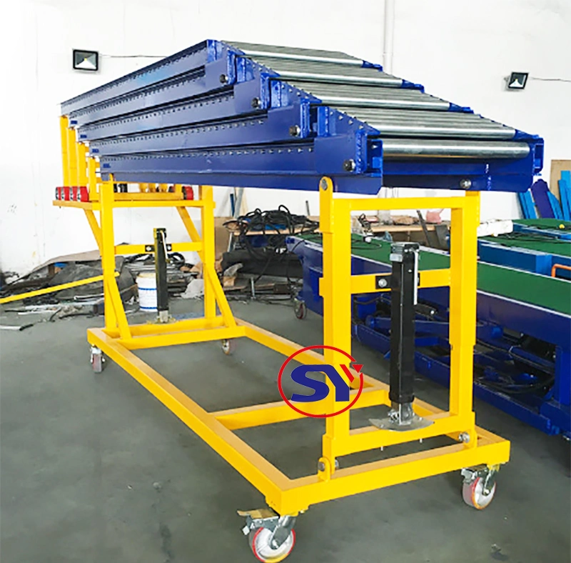 Truck Unloading Equipment Extended Telescopic Loader Roller Conveyor Roll Table Conveyor