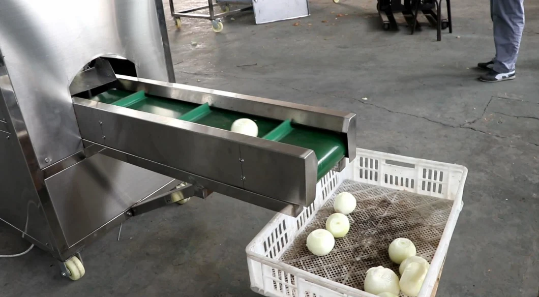 Fully Automatic Three Conveyor Belt Onion Peeling and Cutting Machine