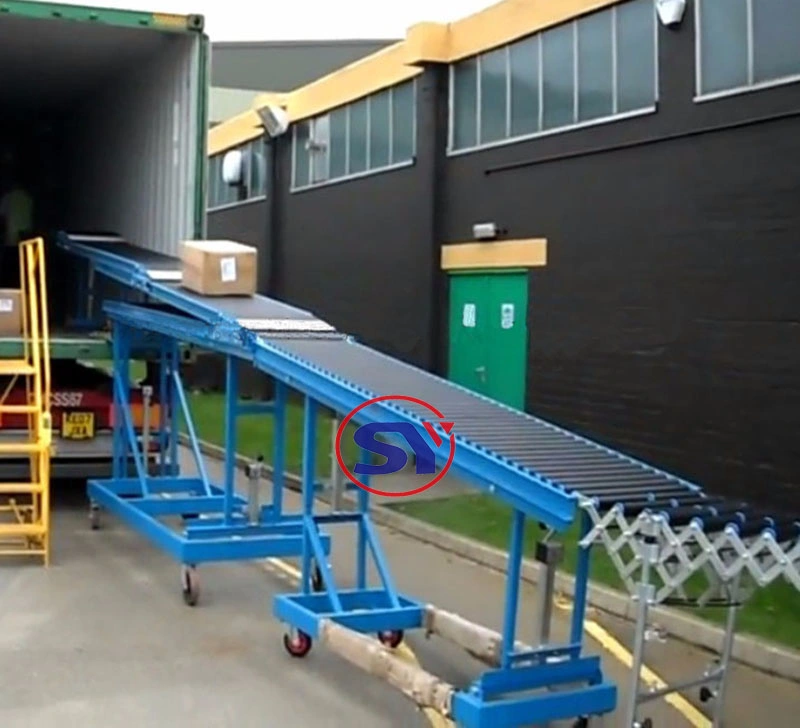 Truck Unloading Equipment Extended Telescopic Loader Roller Conveyor Roll Table Conveyor