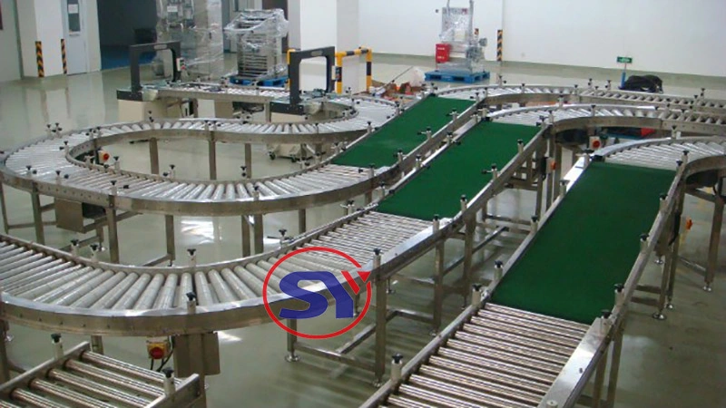 Linear Zinc Plating Steel Powered Roller Conveyor Table Conveyor