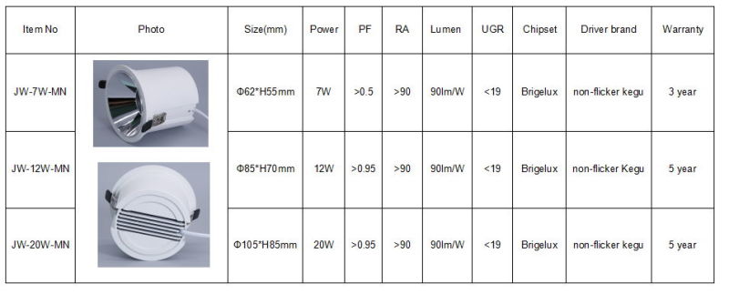 COB 20W LED Ceiling Spotlight 20W Down Light 20W Downlight