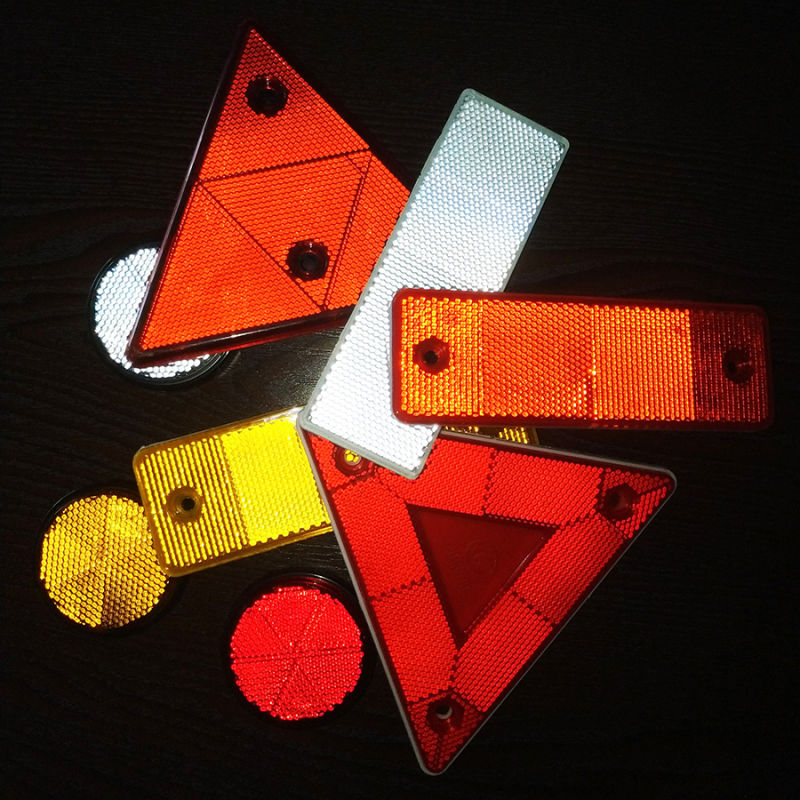 Yellow Plastic Triangles Reflector Truck Triangle Warning Reflector Reflective Marking Plate