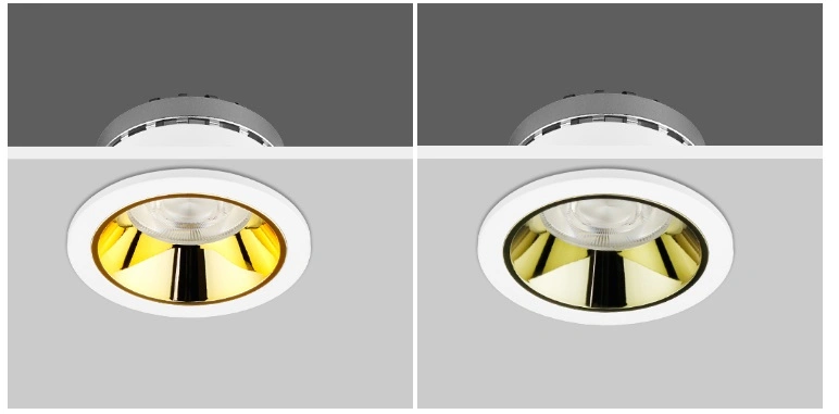 Anti Glare 5W 8W 10W 3500K 38 Degree Reflector Color Changeable Recessed COB LED Down Light