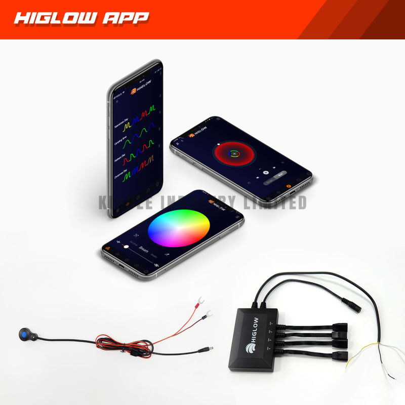 DOT/SAE APP Controlled LED Headlights with Hi/Low Beam RGB Color Changing Halo