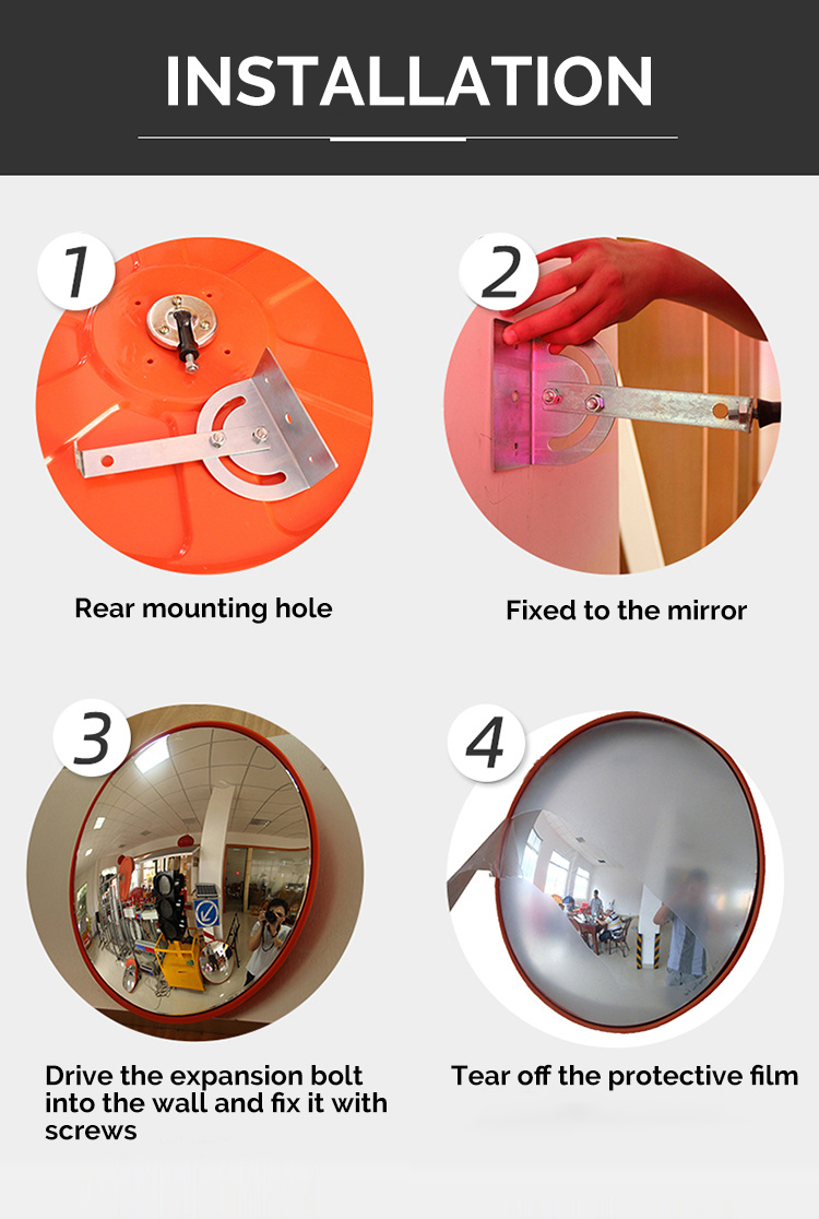 Supermarket Wide Angle Acrylic Outdoor Road Traffic Safety Convex Parabolic Mirror