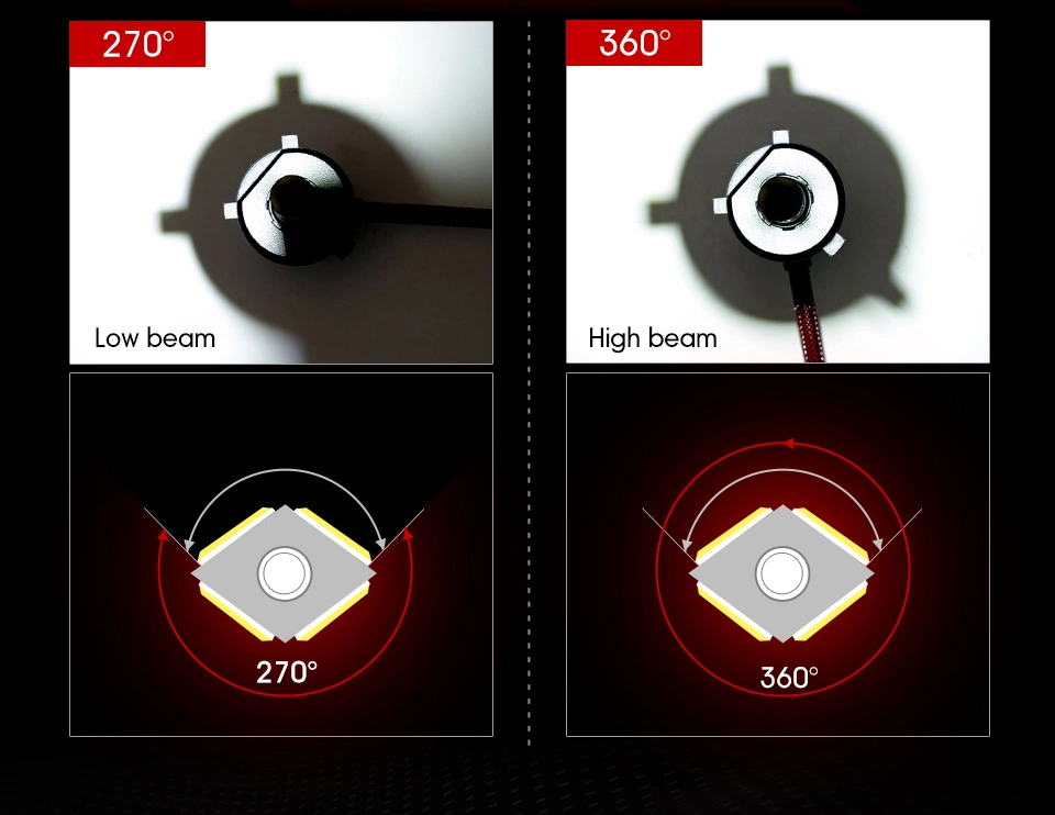 X7 LED Headlight Four Sides COB 9005 9006 9012 H11 H7 H4 COB LED Car Bulb