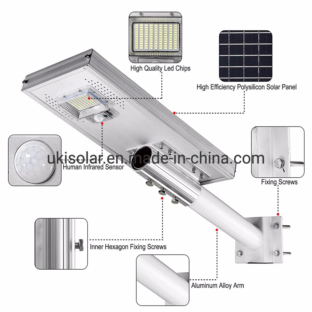 Ukisolar China Suppliers LED Factory Lighting Housing IP66 All in One Solar LED Street Light