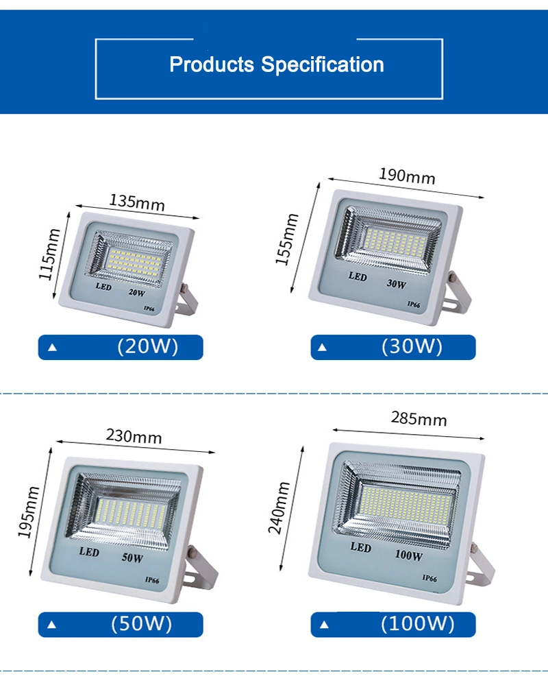 Hot Modern IP66 Outdoor 30W 50W Reflector Light 100 Watt 200W LED Flood Light