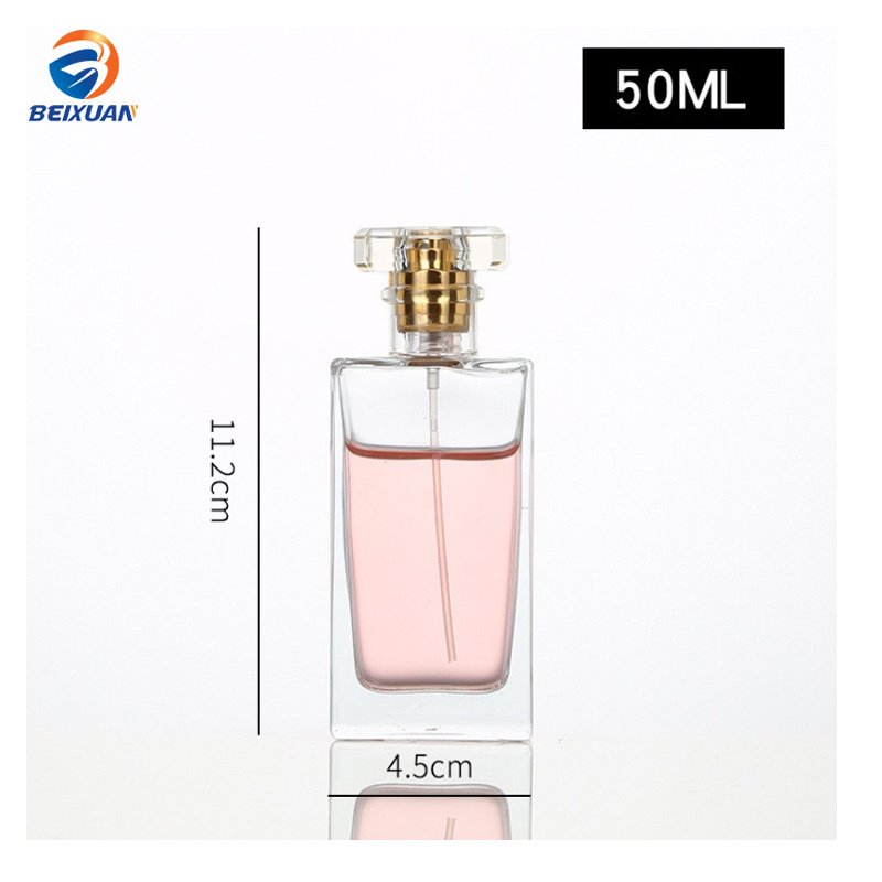 Wholesale 50ml Square Perfume Bottle with Acrylic Cover