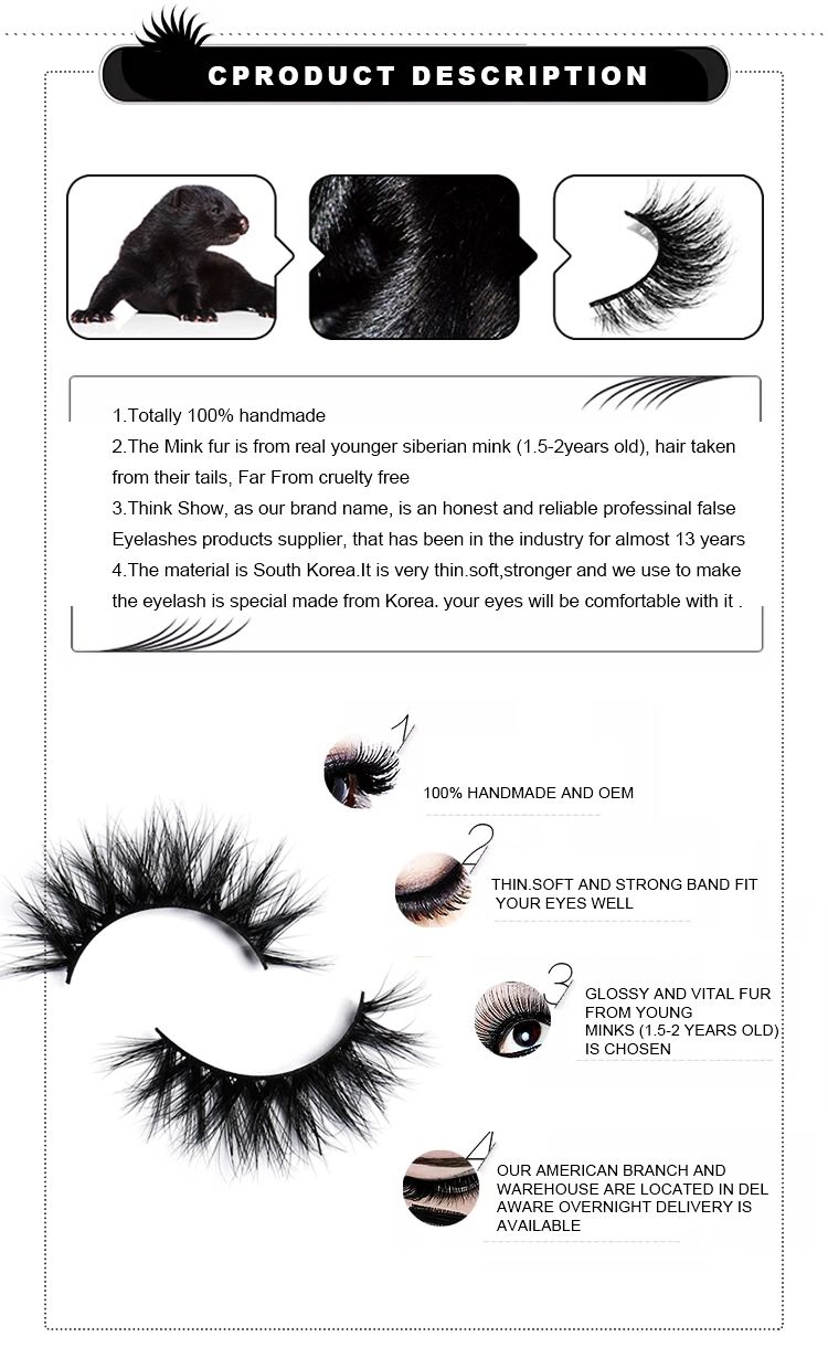 Cruelty Free Manufacture Eyelash Packaging Box Custom Private Label Wholesale 100% False Mink Eyelash