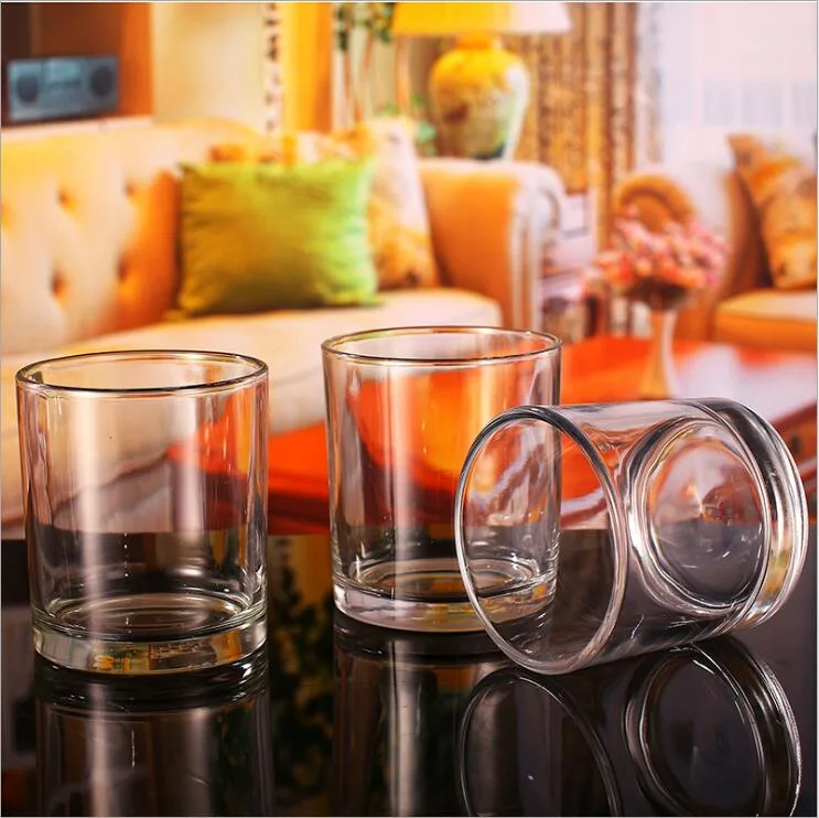 Cheap Custom Clear Cylinder Glass Candle Jar for Candle Making Wholesale