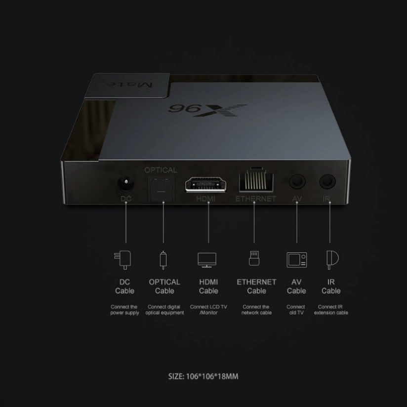 X96 Mate Mini IPTV Subscription Media Player Set Top Box Smart 4K Android TV Box
