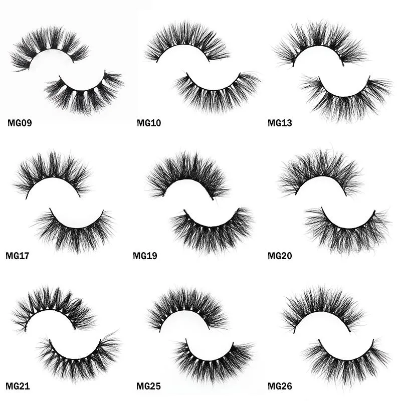 Wholesale Fluffy 3D Mink Eyelashes Paper Box Real Strip Mink Eyelash