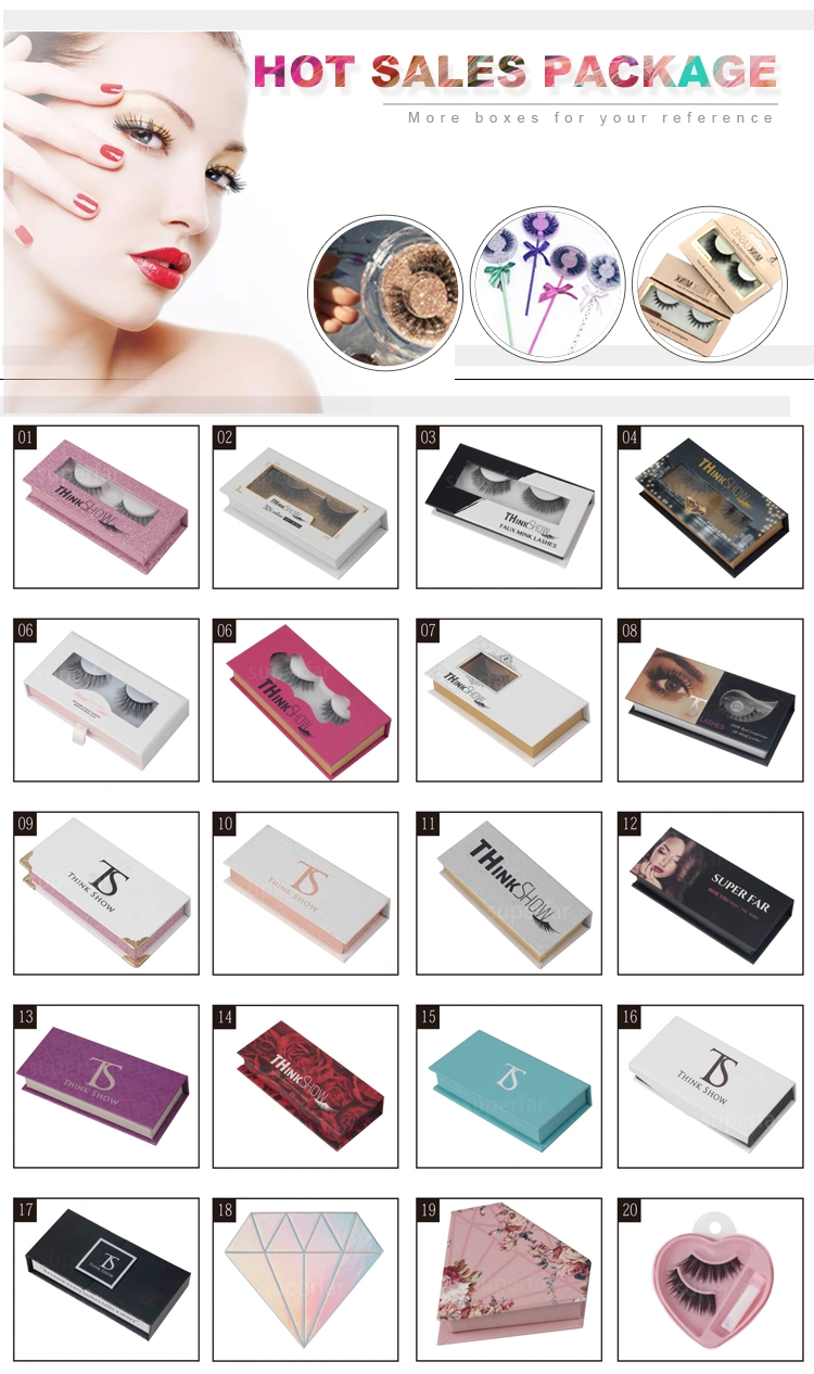 Cruelty Free Manufacture Eyelash Packaging Box Custom Private Label Wholesale 100% False Mink Eyelash