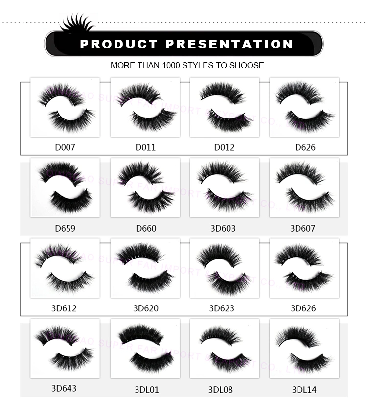 Cruelty Free Manufacture Eyelash Packaging Box Custom Private Label Wholesale 100% False Mink Eyelash