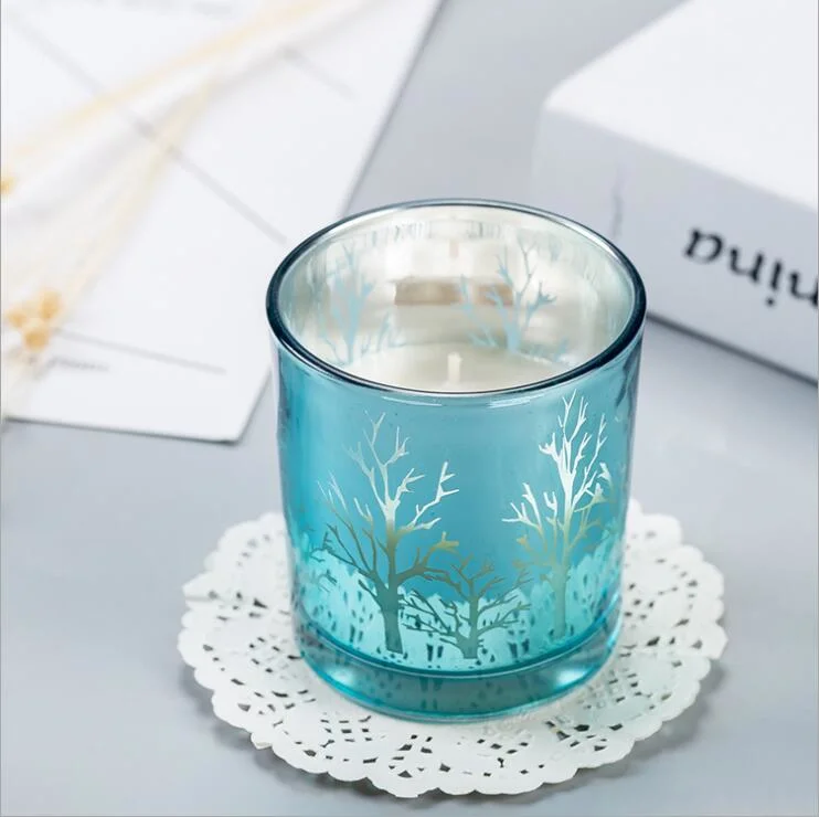 Scented Candle Aromatherapy Jar Soy Wax Candle in Mult-Color Glass Jar