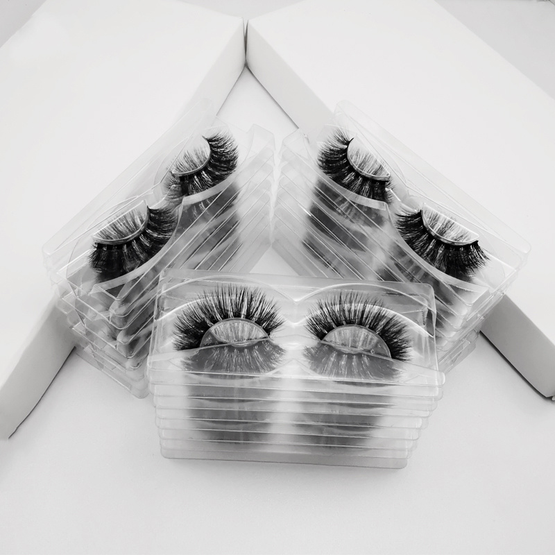 Wholesale 100 Pairs/Pack 3D Mink Lashes No Packaging Custom Box Makeup Eyelashes