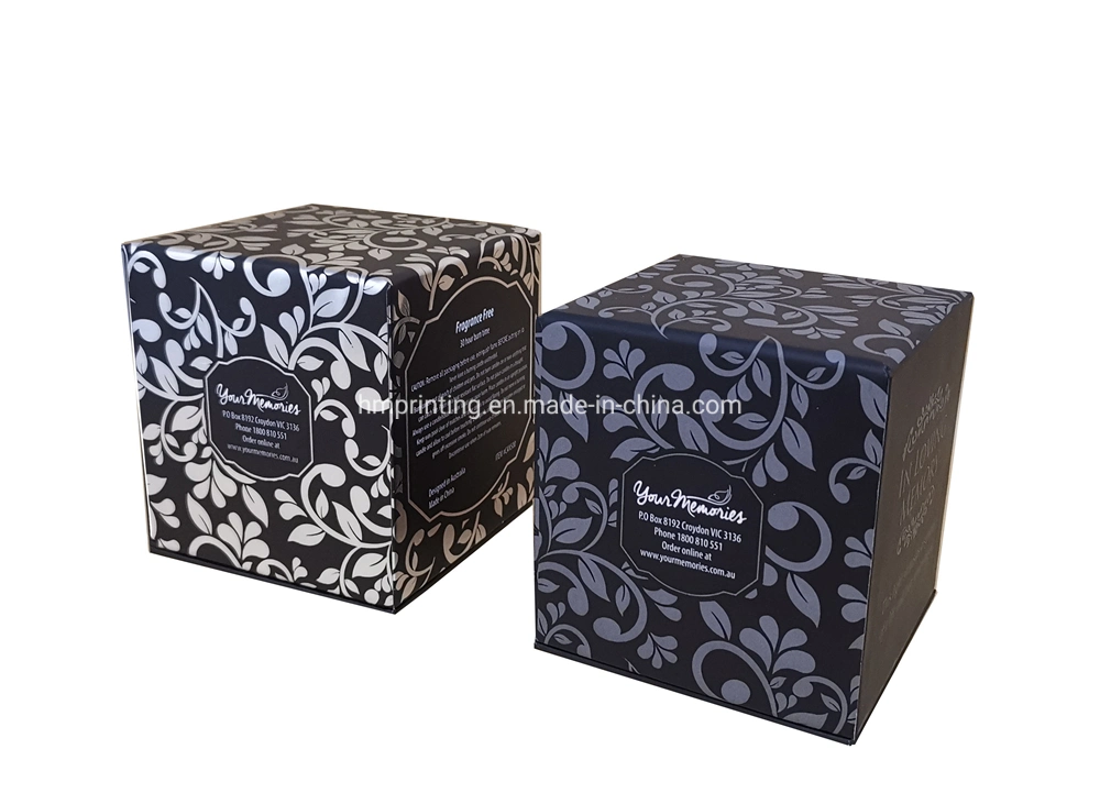Small Black High End Rigid Gift Box with Logo Custom for Candle Packaging