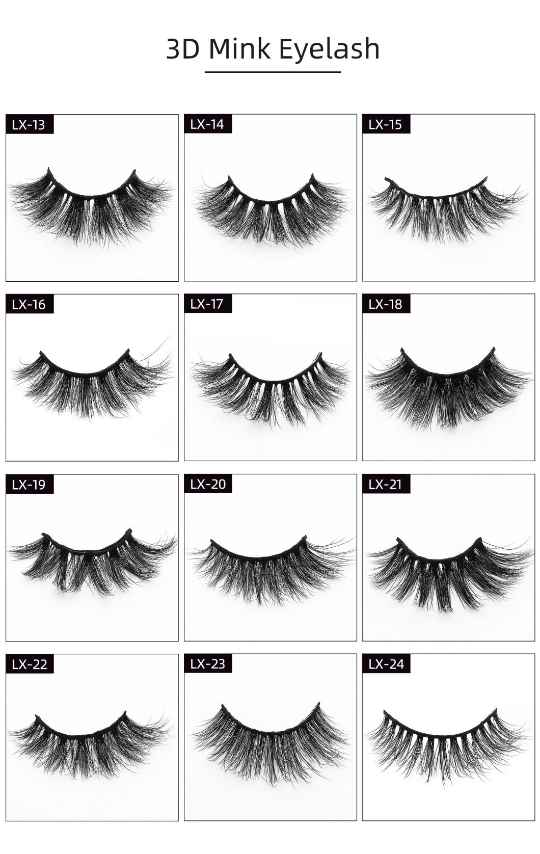3D Mink Lashes Thick Handmade Full Strip Lashes Cruelty Free Luxury Makeup Dramatic Lashes