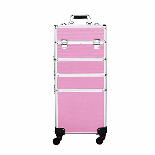 Professional Large Makeup Aluminium Vanity Box Beauty Organiser Train Cosmetic Case