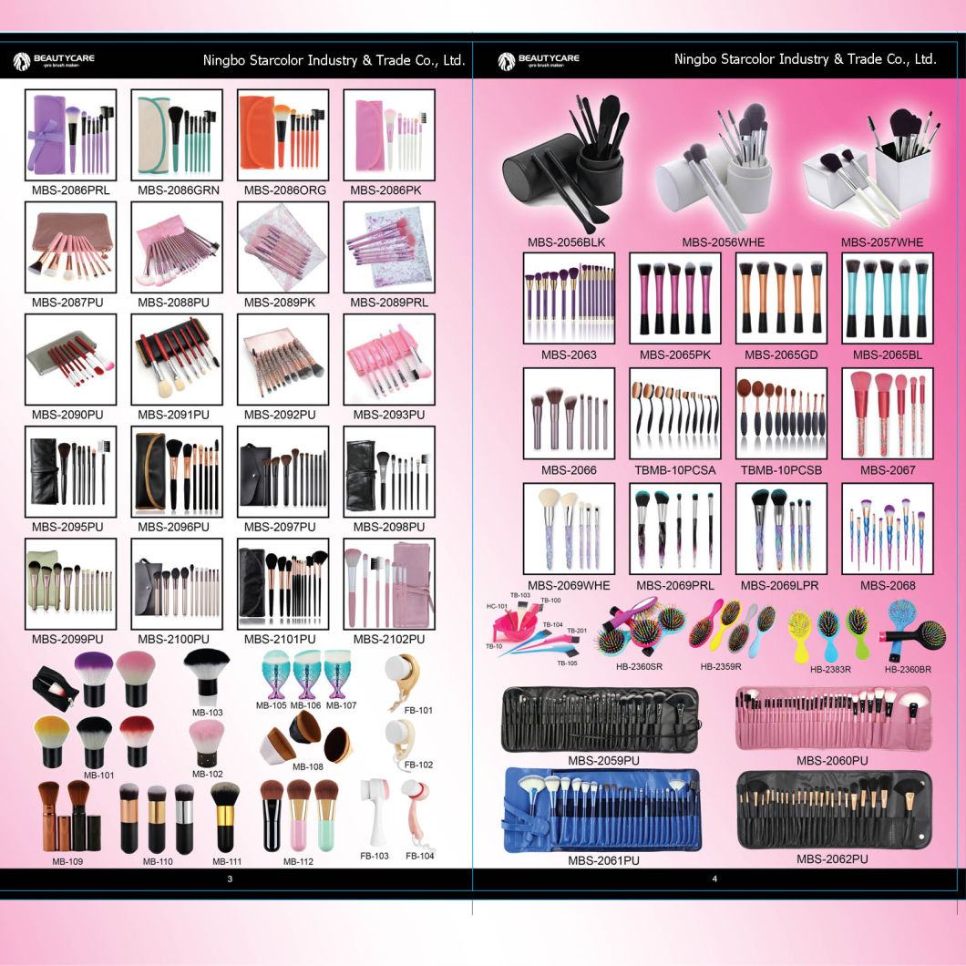 Travelling Private Label Glitter 7PCS Makeup Brushes Sets Kits with Makeup Box