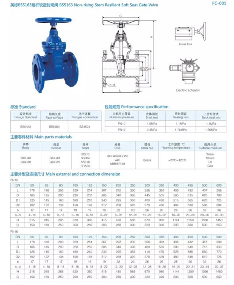 Stl Sealing Surface Pn16, DN65~DN400 Flanged Gate Valve Price