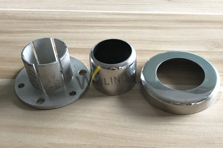 Adjustable Stainless Steel Handrail Floor Flange Round Pipe Handrail Flange