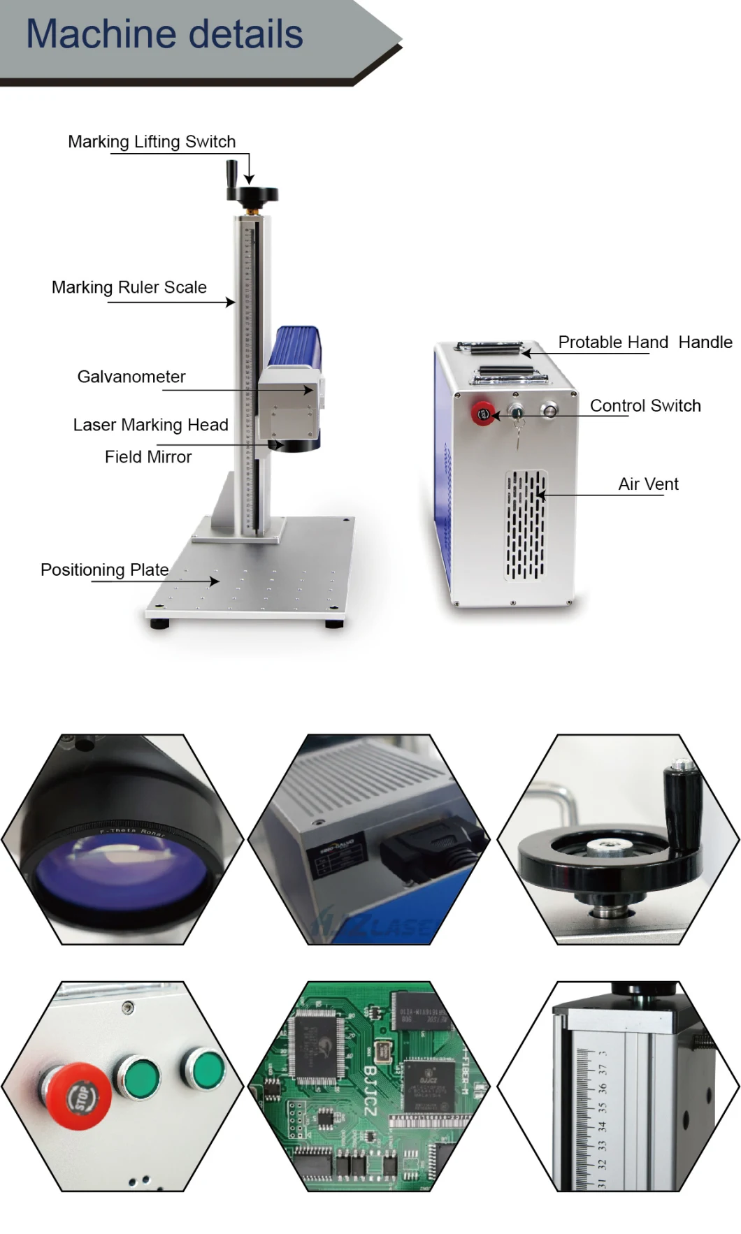 Super China Supplier Mini 20W Fiber Laser Marking Machine Metal Material Use Marking