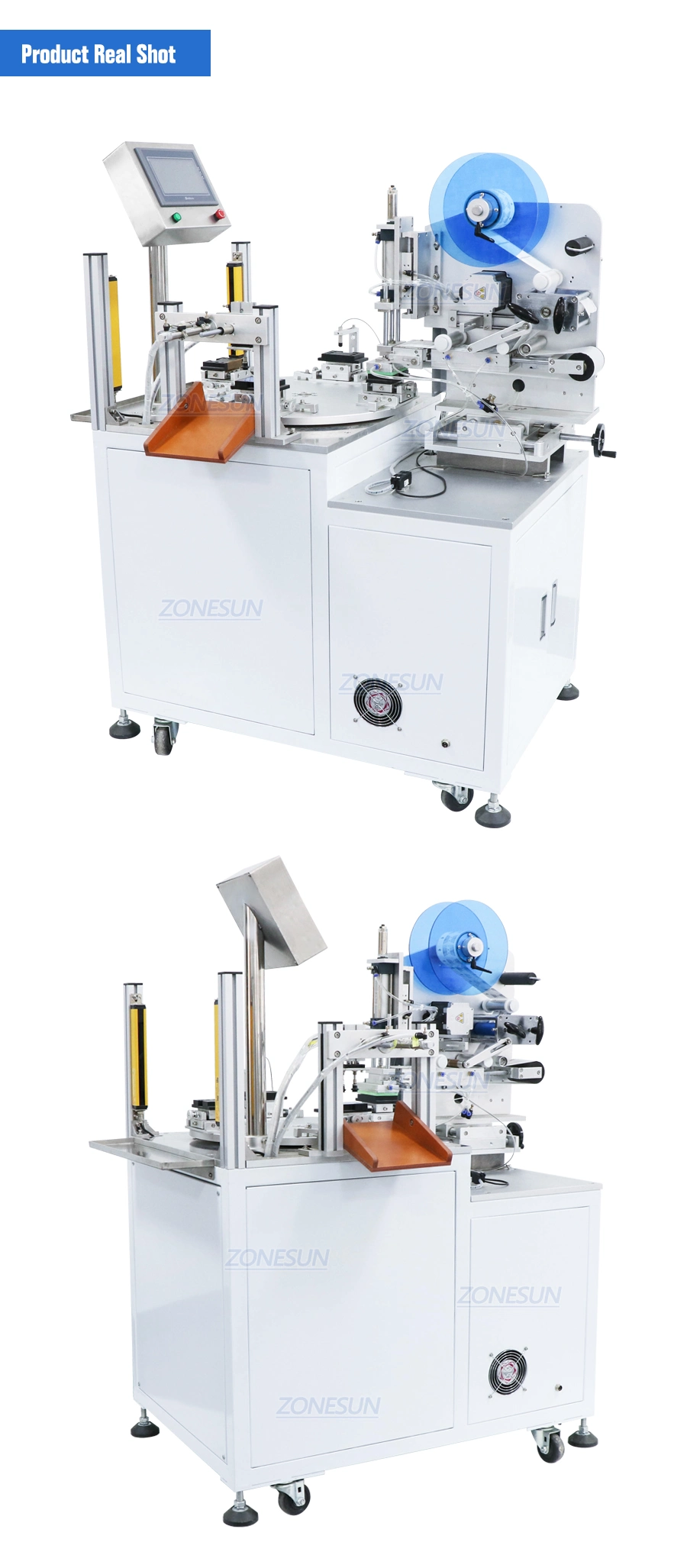 Zonesun Zs-Tb606 Transparent Benchtop Semi Automated Price Packaging and Labeling Sticker Machinery