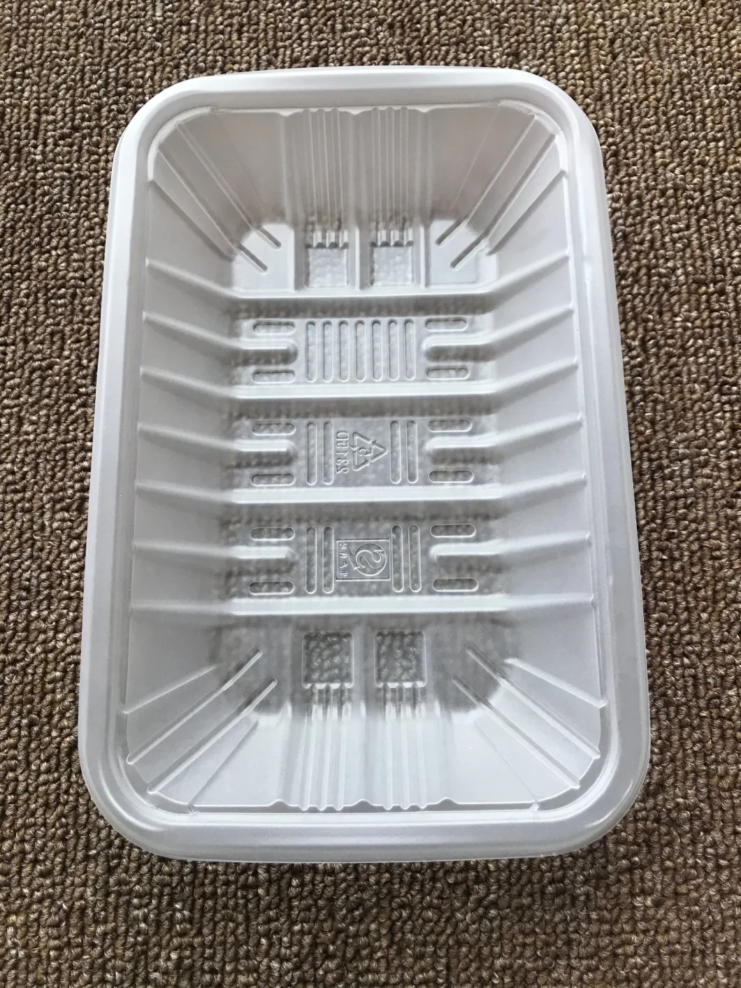 Clear White Plastic Blister Food Packaging Tray Disposable Frozen Food Meal Tray