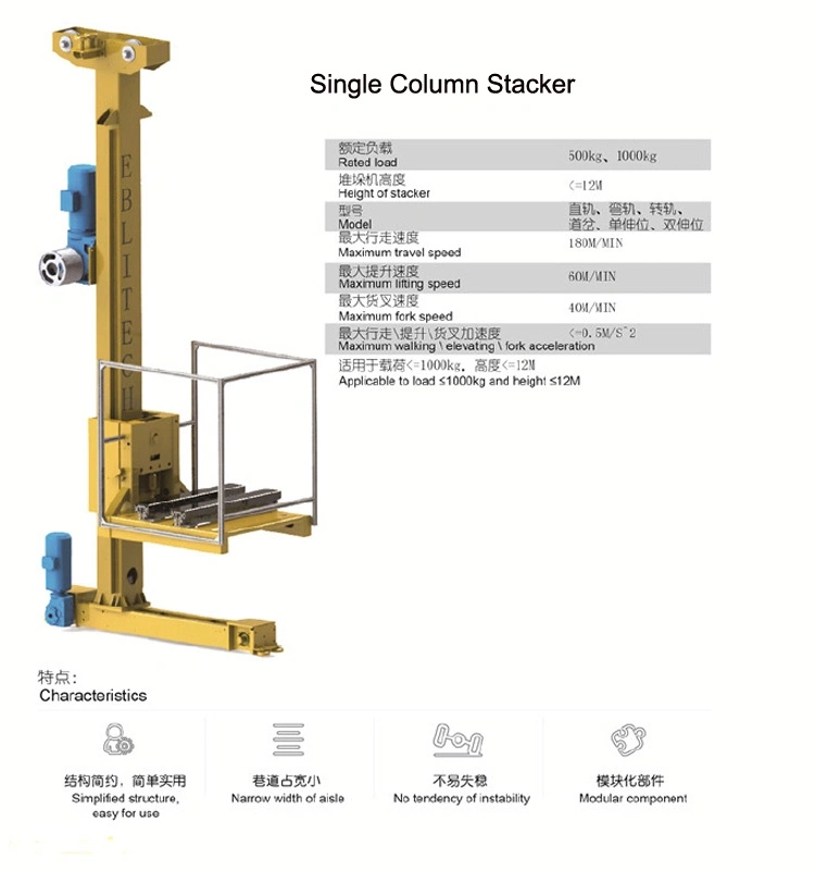 Fully Automatic Warehouse Storage Equipment Heavy Duty Stacker Crane