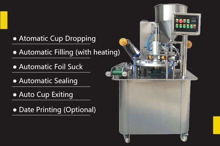 Date Printing Automatic Cup Filling and Sealing Machine