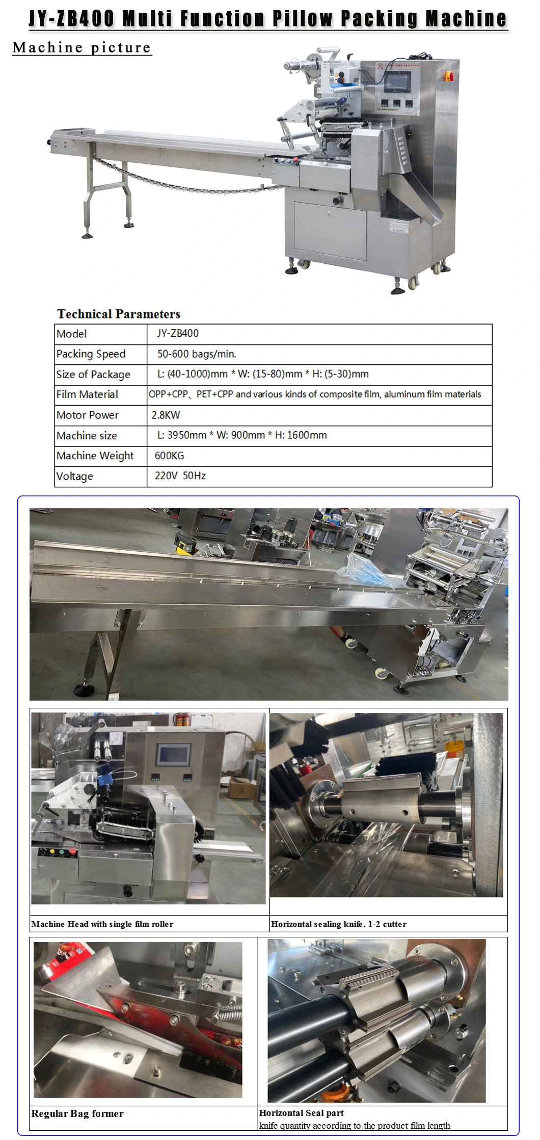 China Manufacturer Bread Manual Feed Cake Packing Machine