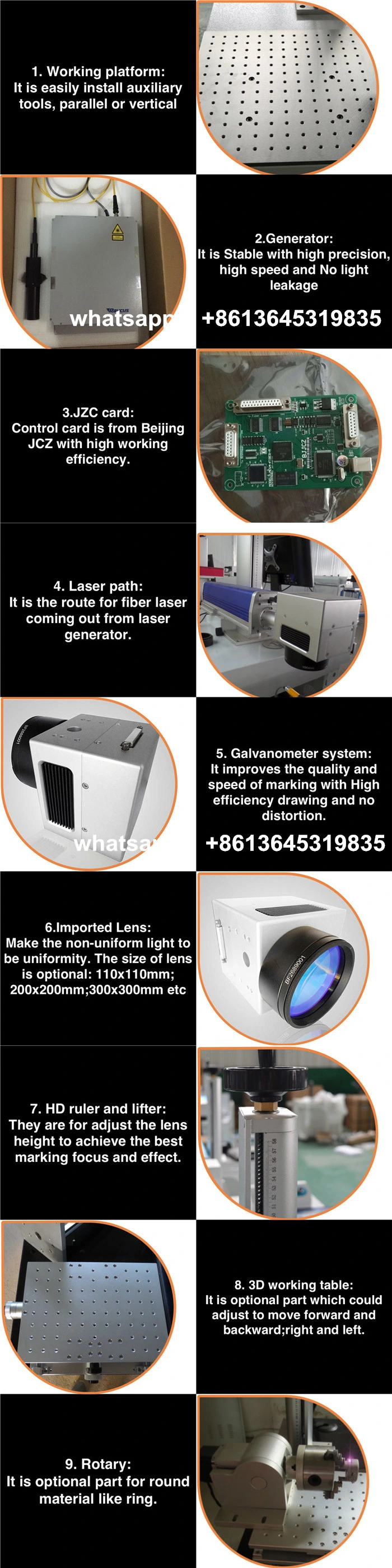 30W 50W CNC Fiber Laser Engraver for Alunimiun Stainless Steel Name Plate Marking/Printing