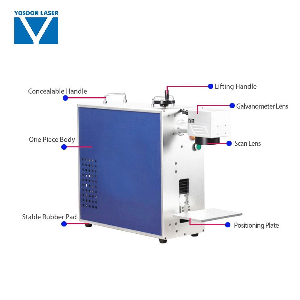 Portable Fiber 3D Laser Marking Machine with Rotary Fixture for Engrave Rings Vacuum Cup